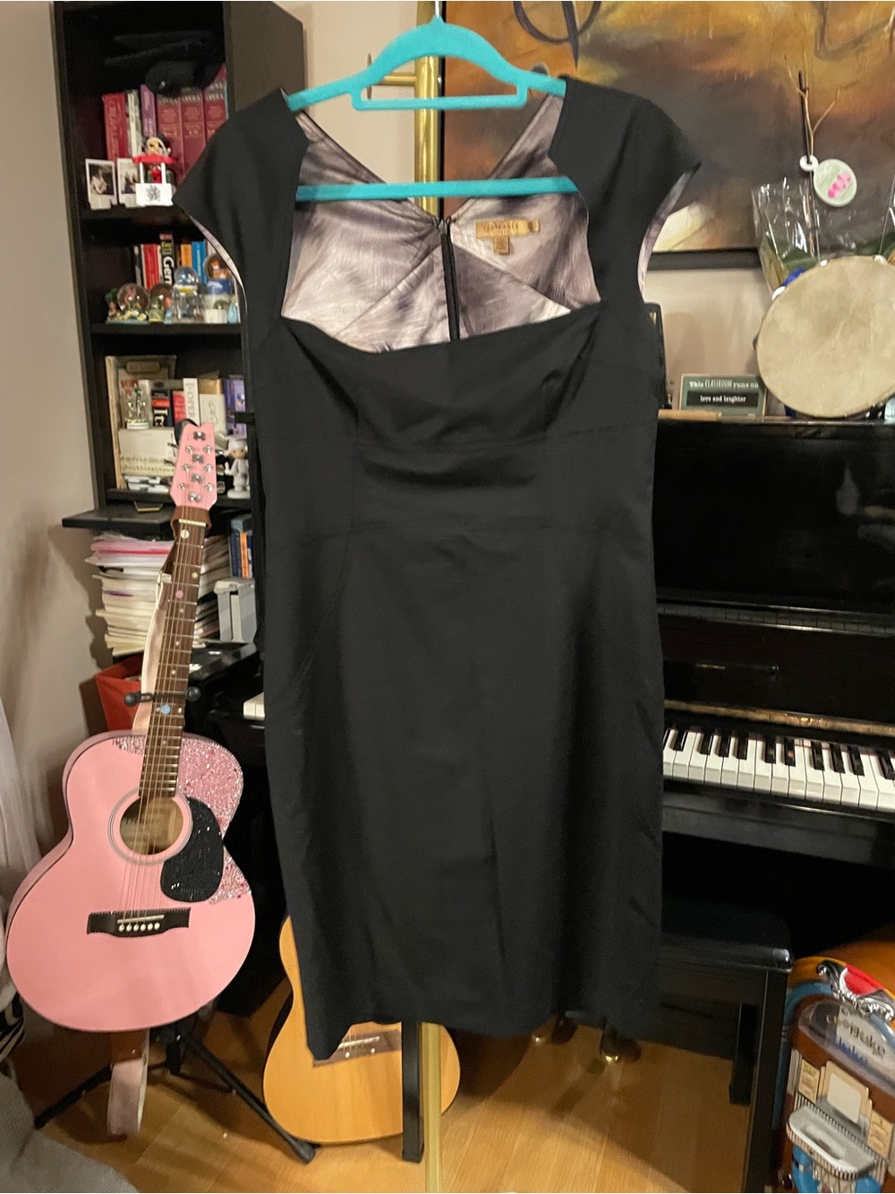 Ted Baker London Black Cap-Sleeve Midi Dress